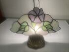 Lampe à fleurs vintage milieu du siècle L&L WMC vitrail 9880 bleu violet irisé