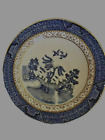 BOOTH'S 'REAL OLD WILLOW' BLUE WHITE & GOLD PATTERN CHINA PIN DISH /SAUCER VGC