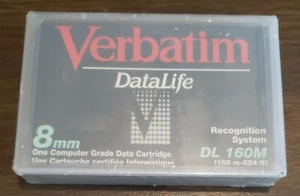 (1) Cartucho de datos sistema de reconocimiento Verbatim DataLife 8 mm DL 160 m cinta 91337 - Imagen 1 de 3