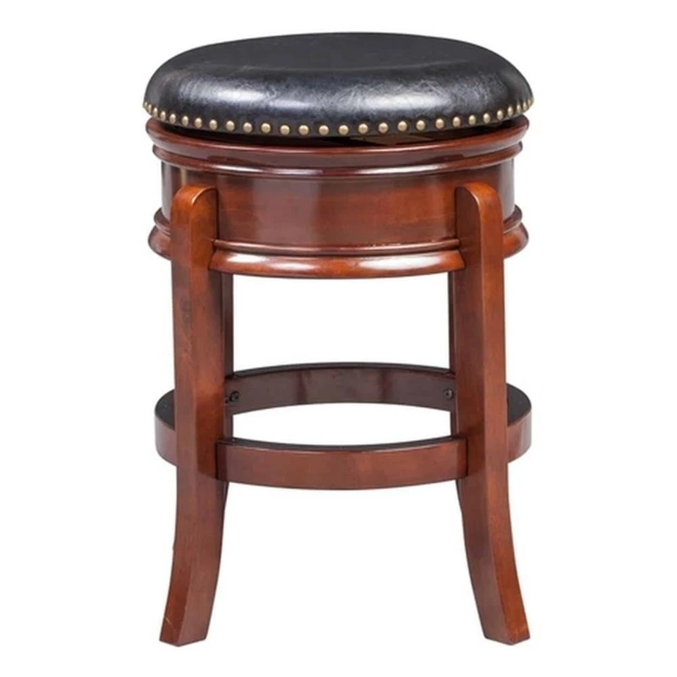 Boraam Hamilton Hardwood Swivel Stool With Cherry Finish 43924
