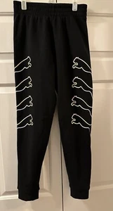 Puma Jogger Cuffed Fleece Sweatpants Black GIRLS sz XL - Picture 1 of 6
