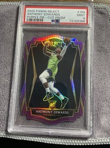 2020 Panini Select Purple Die-Cut Prizm #169 Anthony Edwards RC Rookie /99 PSA 9