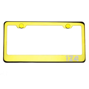 Marco de placa dorada cromo 124 tapa de tornillo de metal grabado con láser - Imagen 1 de 8