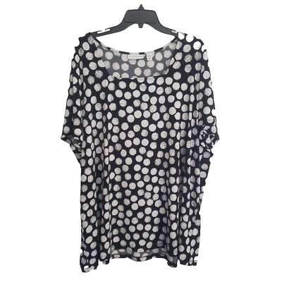 Blusa boho artística de punto líquido 3x Susan Graver Top para mujer arte para usar Foto 1 de 4