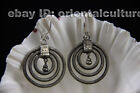 Vintage tribal exotic chinese handmade miao silver earring