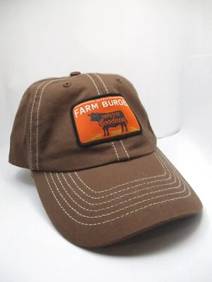Gorra/sombrero de parche de restaurante FARM HAMBURGER bondad alimentada con pasto ganado vaca Foto 1 de 4