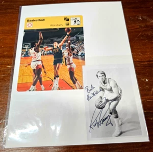 RICK BARRY HOF NBA CHAMPION SIGNED 4x5 B/W PHOTO HOUSTON ROCKETS - Picture 1 of 3
