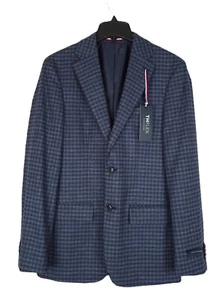 Tommy Hilfiger Men's Modern-Fit Stretch Sport Coat Dark Blue Grey Check 36R NWT - Picture 1 of 7