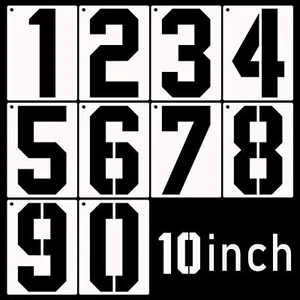 10" Large Number Stencils Kit 0-9 Address Number Stencil, 10PCS Reusable Plastic - Picture 1 of 2