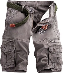 Mens Cargo Shorts Cotton Work Shorts Multi Pocket Casual Workout Shorts for Men - Picture 1 of 16