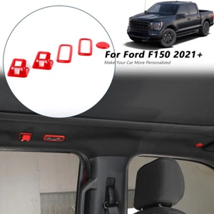 Gancho de techo y cubierta de luz de lectura biseles de borde para Ford F150 2021 + accesorios rojos - Imagen 1 de 9