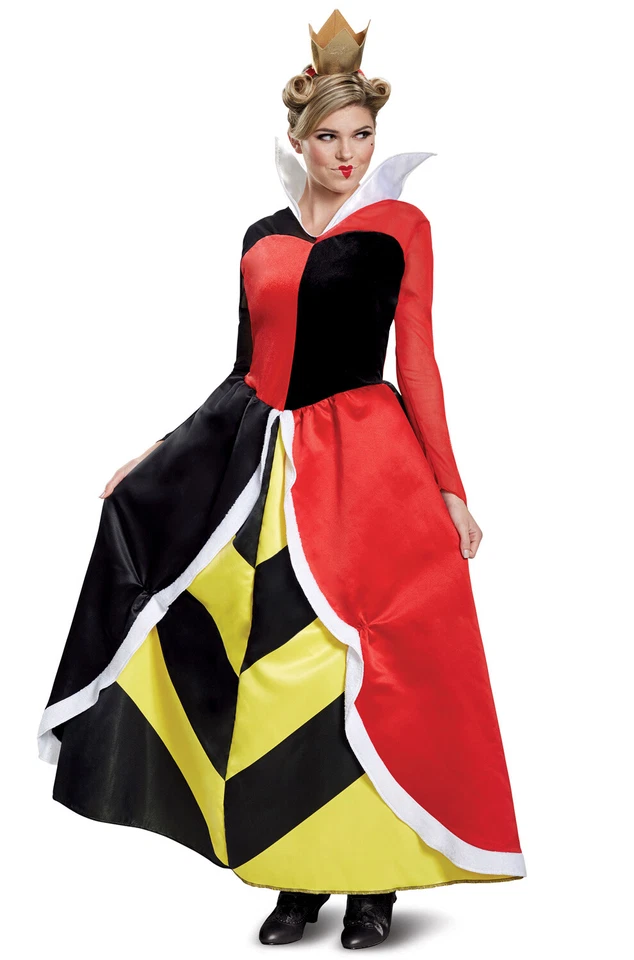 Disguise Women's Queen of Hearts Deluxe Adult Costume red XL (18-20)