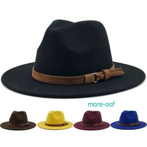 Per Cappelli Fedora Testa Grande Tesa Larga Gangster Cap Trilby Panama Cappello Uomo Donna - Foto 1 di 39