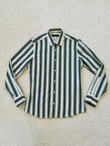 Gucci Herren Oberhemd Gr. 42 (16,5) grün weiß gestreift, Made in Italy - Bild 1 von 14