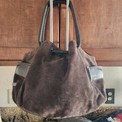 Cole Haan Deeney Hobo Bag Shoulder Bag Dark Brown Suede & Leather - Image 1 of 4