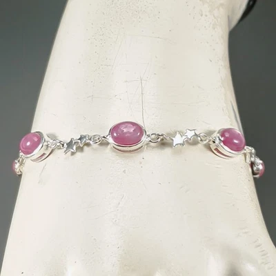 Handmade  Ruby Bracelet 925 Sterling Silver 7.5"/BR13731 - Image 1 of 4
