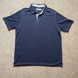 Tommy Bahama Men’s XL Navy Blue Short Sleeve Polo Shirt FLAWS SNAGS - Picture 1 of 7