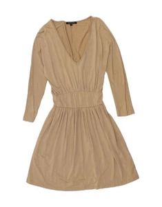 PATRIZIA PEPE Womens 3/4 Sleeve A-Line Dress US 0 XS Beige Cupro BH08 - Picture 1 of 3