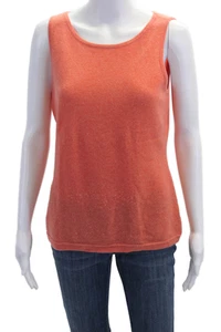 Magaschoni Womens Cashmere Sleeveless Pullover Tank Orange Size M - Picture 1 of 5
