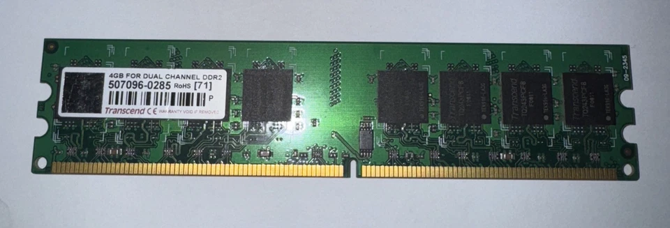 Transcend 4GB FOR DUAL CHANNEL DDR2 507096-0285 - Image 1 of 2