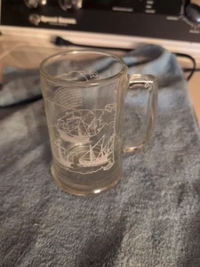 Tazza vintage 1992 Columbus' Voyage Long John Silver Tankard in vetro - Foto 1 di 4