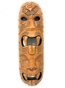 Fijian Mask Protector 20 in with Carved Turtle | #mdrx006 - Picture 1 of 1