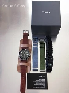 Timex new mens Field watch with two new straps and army rope bracelet - Picture 1 of 9