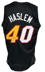 Miami Heat Udonis Haslem Autographed Pro Style Black Jersey BAS Authenticated - Picture 1 of 1