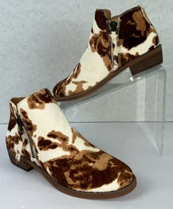 Botín de pelo de becerro occidental con cremallera estampado animal marrón blanco GB para mujer talla 7,5 M - Imagen 1 de 11