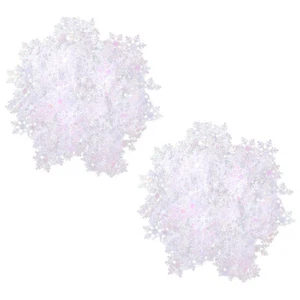 2 Bags Snowflake Snowflakes Confetti Decorations DIY Craft Props - Picture 1 of 12