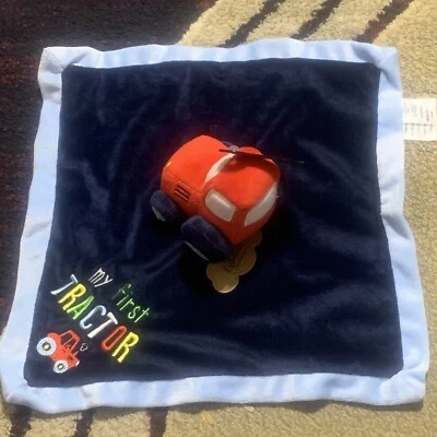 My First Tractor Lovey Cobertor Baby Essentials Azul Vermelho Farm Truck Country Novo com etiquetas - Imagem 1 de 4