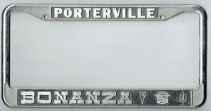 Marco de matrícula vintage Porterville California Bonanza Pontiac Cadillac Olds - Imagen 1 de 1