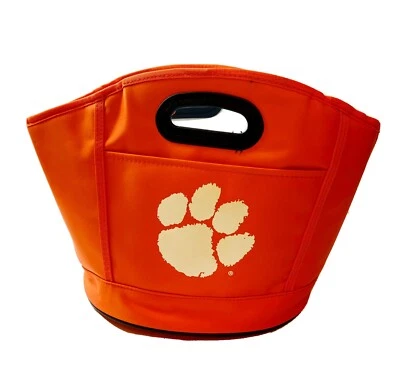 Enfriador de cubo de fiesta Clemson Tigers ~ Aislado ~ Abridor de botellas incorporado ~ Puerta trasera Foto 1 de 4