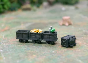 Set of 4 N Scale Mine Carts Ore Car Plastic Unpainted minecarts - Picture 1 of 4