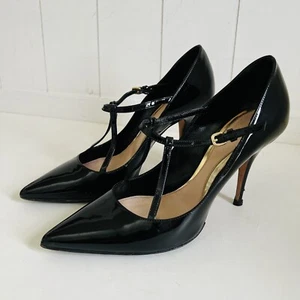 Zapatos de salón SEBASTIAN Italia tacones negros correas entrecruzadas talla 38 - Imagen 1 de 13