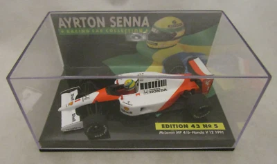 VOITURE 1/43 F1 McLAREN HONDA MP 4/6 V12 AYRTON SENNA 1991 - MINICHAMPS LANG N°5 - Photo 1/3