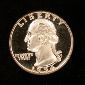 1954 25c GEM DEEP CAMEO PROOF !!!!! BOLDLY BEAUTIFUL B&W CONTRAST !!!!! - Picture 1 of 2