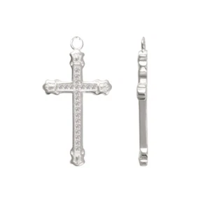 Sterling Silver Charms Cross Bail 27x16mm Necklace * Jewelry Making Findings - Picture 1 of 2