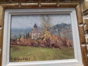 TABLEAU ANGEL GRANDATY PEINTURE HUILE PAYSAGE SIGNATURE CADRE DECO COLLECTION - Imagen 1 de 9