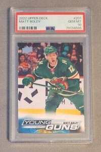 2022-23 Upper Deck Young Guns Matt Boldy Rookie RC Card #201 PSA 10 GEM MINT