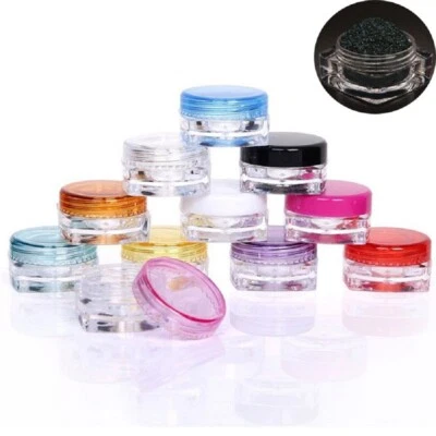 5pcs small cosmetic empty jar Pot sample container 0.1oz 3g various colors - Image 1 of 4