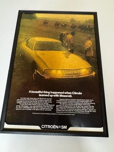FRAMED Original 1972 1973 1974 Maserati Citroen SM Magazine Advert Poster Retro - Picture 1 of 12