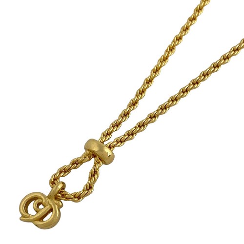 Collana Christian Dior Logo Collana CD Placcato Oro Donna