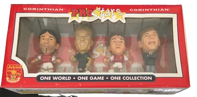 Corinthians Pro stars 4 Pack Set A- Arsenal - Pires Bergkamp Inamoto (H) Wenger - Image 1 of 2