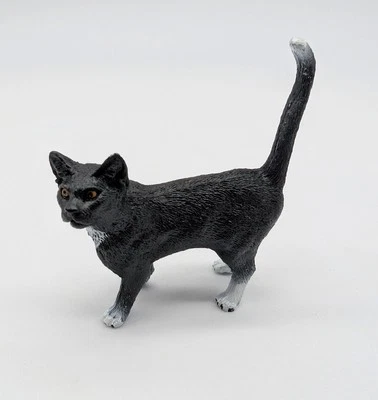 Figura de juguete Schleich Farm World 2014 blanco y negro doméstico Tudexdo gato gatito Foto 1 de 4