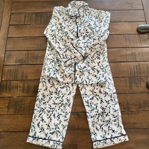 NWOT Petite Plume Navy Floral Twill Pajama Set, Size 5 - Picture 1 of 5
