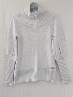 Suéter Pullover Columbia Tejido S Crema 1/4 Cremallera Cuello Simulado Manga Larga Pescadores  Foto 1 de 4