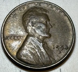 1954 D Wheat Penny Prominate FILLED 9 ERROR - Die Break / Chip - Picture 1 of 6