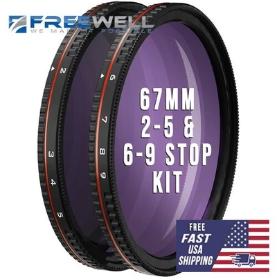 NEU Freewell 67 mm All-Day Variable ND Filter Kit 2-5 & 6-9 Stop 2 Pack - Bild 1 von 4
