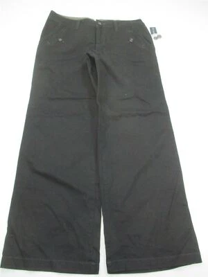 new FADED GLORY Pants Women's Size 10P Casual Flat Front Black Loose  - Image 1 of 4